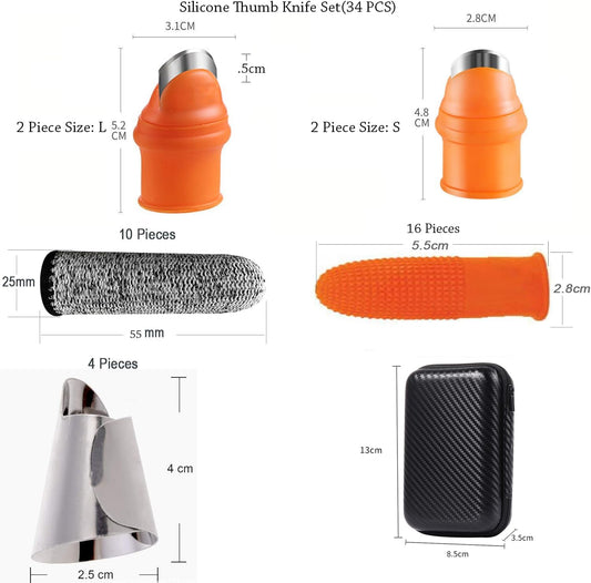 34Pcs Gardening Silicone Thumb Knife Harvesting Tool Finger Plant Fruit Picking Knives Separator Garden Tool,Help Mother or Wife Protect Their Fingers and Nails