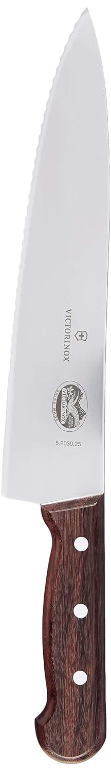 Victorinox 10-Inch Wavy/Straight Edge Sandwich Knife, Rosewood Handle