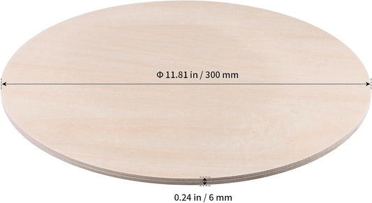 SHEUTSAN 12 PCS 11.8 Inch Wood Circles, 1/4 Inch Round Wood Sheets, Unfinished Wood Rounds Cutout for Handicrafts, Model Making, Painting, Decorating