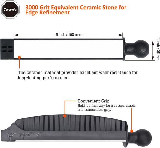 SHARPAL 2-Piece Soak-Free Whetstones Refill 3000 & 6000 Grit 1" x 6" / 25 x 150 mm for 202H