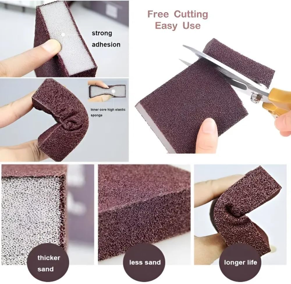 3 Pack Magic Emery Cleaning Sponge Rust Remover for Kitchen Pots Powerful Decontamination Tool Versatile Household Cleaning Gadget (3 Pack)