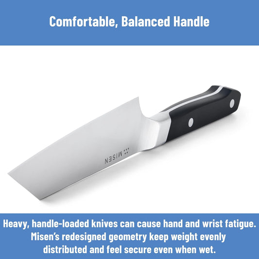 Misen 6-Inch Bunka Knife – AICHI ACUTO440 High-Carbon Stainless Steel, Rust-Proof Kitchen Utility with Triangular Tip, Ergonomic Handle - Versatile for Veggies, Meat and More - Black