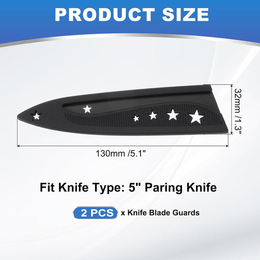 PATIKIL Plastic Safety Knife Cover Sleeves for 5" Paring Knife, 5 Pack Knife Blade Guard Protector Universal Kitchen Knife Sheath for Kitchen Bar, Black