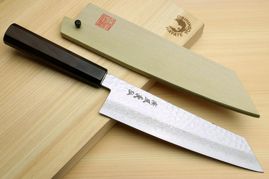 Yoshihiro VG10 46 Layers Hammered Damascus Kiritsuke Japanese Multipurpose Knife Rosewood Handle (8.25" (210mm) & Saya)
