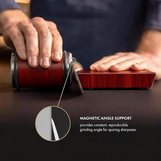 Bladeon Knife Sharpener, Rolling Knife Sharpener, with Magnetic Angle Guide, Diamond and Ceramic Sharpening Stones for Kitchen and Chef Knives, with 15 and 20 Degree Angles (1 set)