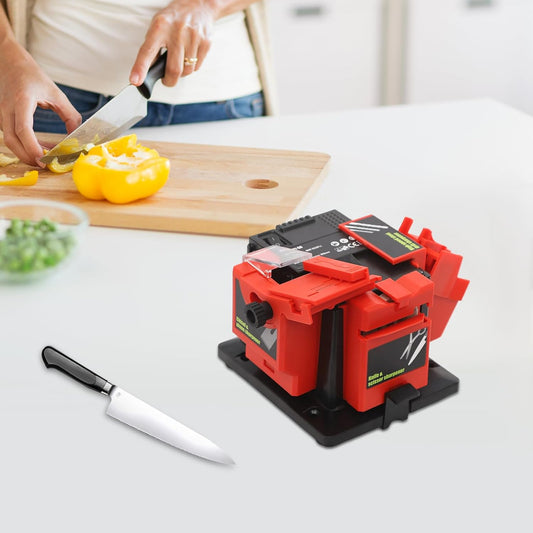 3-in-1 Multifunctional Electric Sharpener 96W, Universal Sharpening Station for Knives, Chisels, Drills & Scissors, Adjustable Angle, Emery Grinding Wheel