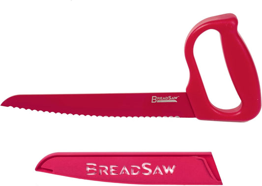 Ergonomic Bread Knife with Manual Hand Saw Style Handle, Grey, 3CR13 Stainless Steel Blade