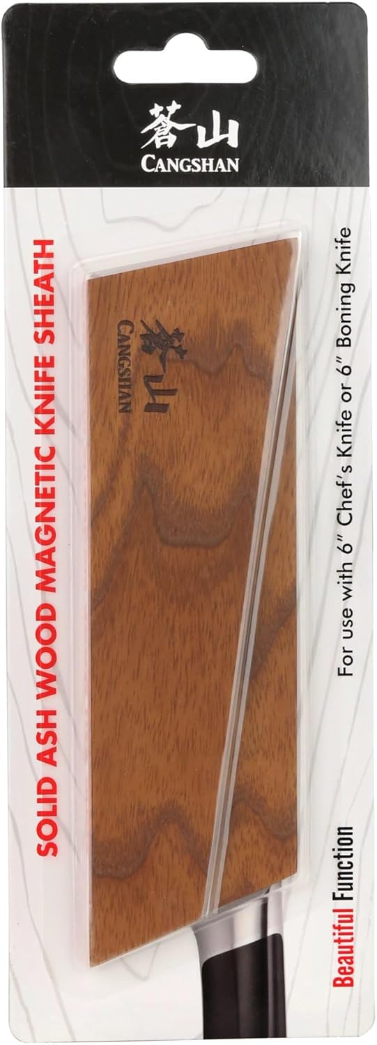 Cangshan Ash Wood Magnetic Knife Sheaths, (6" Chef's/6" Boning/5" Santoku/5" Nakiri), 503954