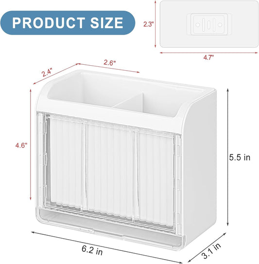 Utensil Holder, Kitchen Utensil Drying Holder with Drain Tray, Wall Mount Drainer Basket Silverware Cutlery Flatware Rack Forks, Knives, Spoons, Chopsticks Organizer - White