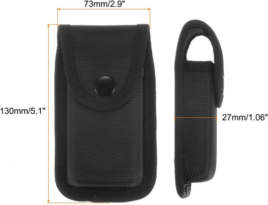 HARFINGTON Nylon Pocket Knife Sheath 6" x 2.6" Horizontal Vertical Carry Belt Loop Multi-Tool Pouch Folding Knife Belt Sheath with Snap Closure for Outdoor Use, Black