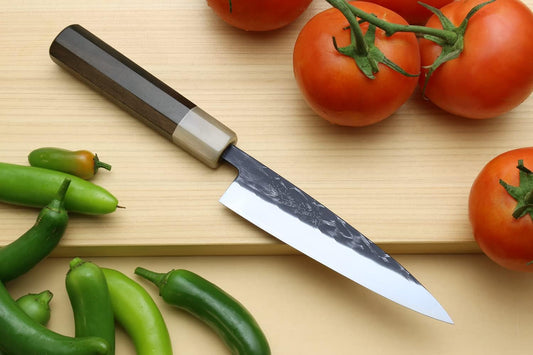 Yoshihiro High Performance SLD Kurouchi Petty Utility Knife Ebony Handle with Saya Cover (5.3"(135mm) & Saya)