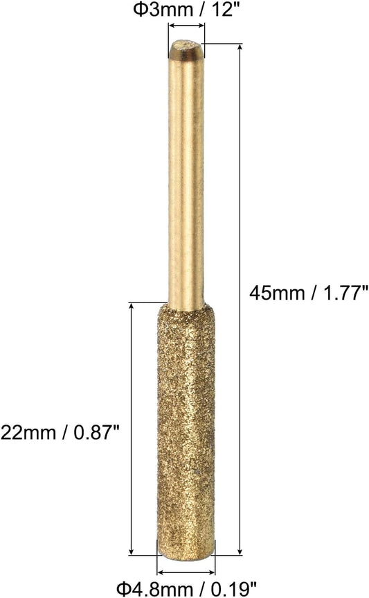 PATIKIL 7/32 Inch Diamond Chainsaw Sharpener, 18 Pack Titanium Plating Sharpening Stone Polishing Grinding File Tool, Golden