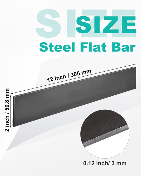 2 Pack 12"x2"x0.24" 1095 Steel for Knife Making, Steel Flat Stock Bar Blade Billets Blanks for DIY Forging & Professional Use, Knife Making Forging for Knife Blanks, Custom Blade Crafting