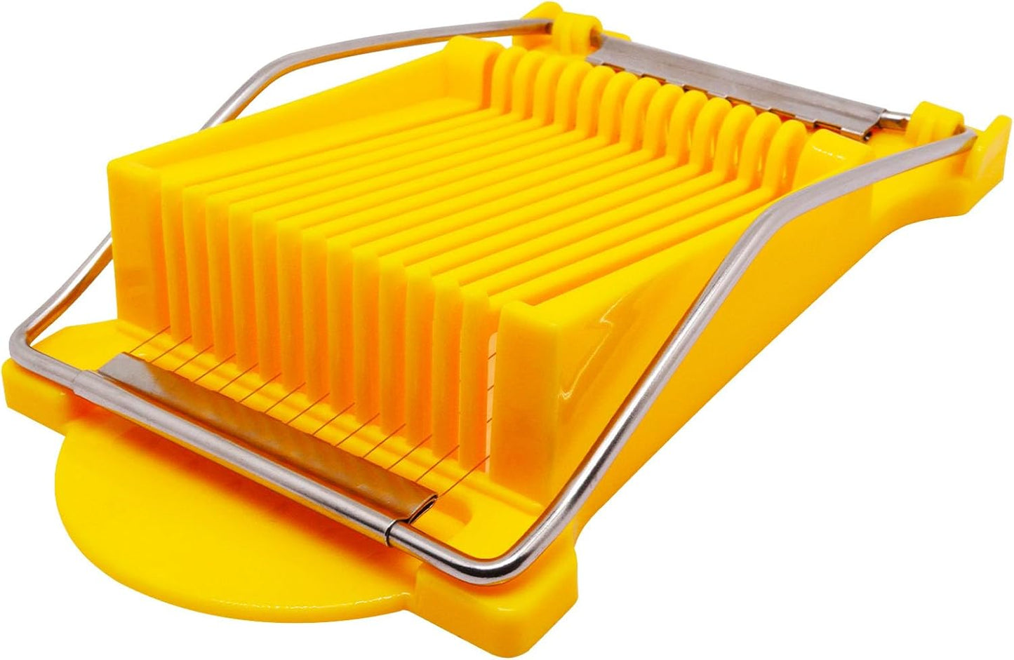 Egg Slicer for Hard Boiled Eggs, Food Slicer with 14 Stainless Steel Wires, Heavy Duty Hard Boiled Egg Cutter, Spam Slicer for Soft Fruit Strawberry Luncheon Meat Home Use (1Pcs, White)