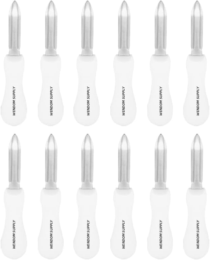 Oyster Shucking Knife 4Pcs White Oyster Opener Stainless Steel Oyster Shucker New Haven Style with Non-slip Handle for Kitchen Seafood Tools