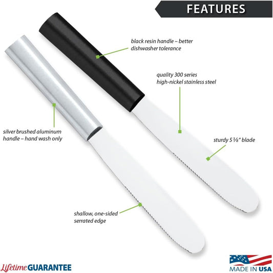 Super Spreader Knife (R113), Silver Handle | 5.38" Stainless Steel Blade, Silver Cast Aluminum Handle