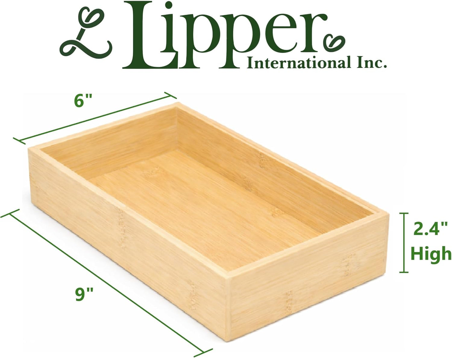 8386 Bamboo Wood Stacking Drawer Organizer Box, 15" x 6"