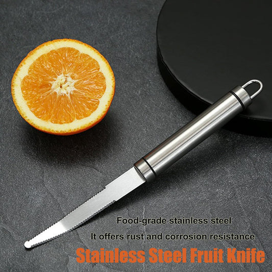 Stainless Steel Fruit Knife Serrated Edge Pomelo Orange Peeler Citrus Peeling Tool for Grapefruit Lemon Kiwi Melon Lime Pitaya Kitchen Gadgets