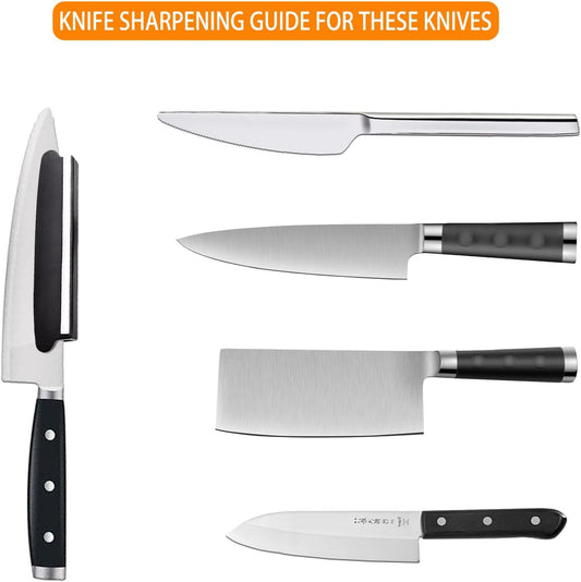 Professional Knife Sharpening Guide, Knife Sharpener Angle Guide, Sharpening Guide for Whetstone, Black(2 Pack)