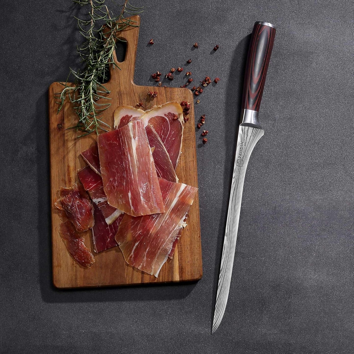 Utility Knife, 5 inch Paring knife, Damascus Chef Knife | Damascus VG10 Steel, Ergonomic Wood Handle, Ultra Sharp Multipurpose Chef Knife for Fruit, Vegetable & Meat, Gift Box