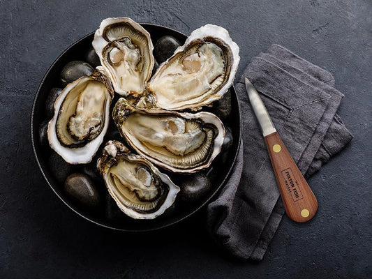 Oyster Knife – Durable Stainless Steel Blade with Rosewood Handle – 6.5 Inch Precision Tool for Fresh Shucked Oysters