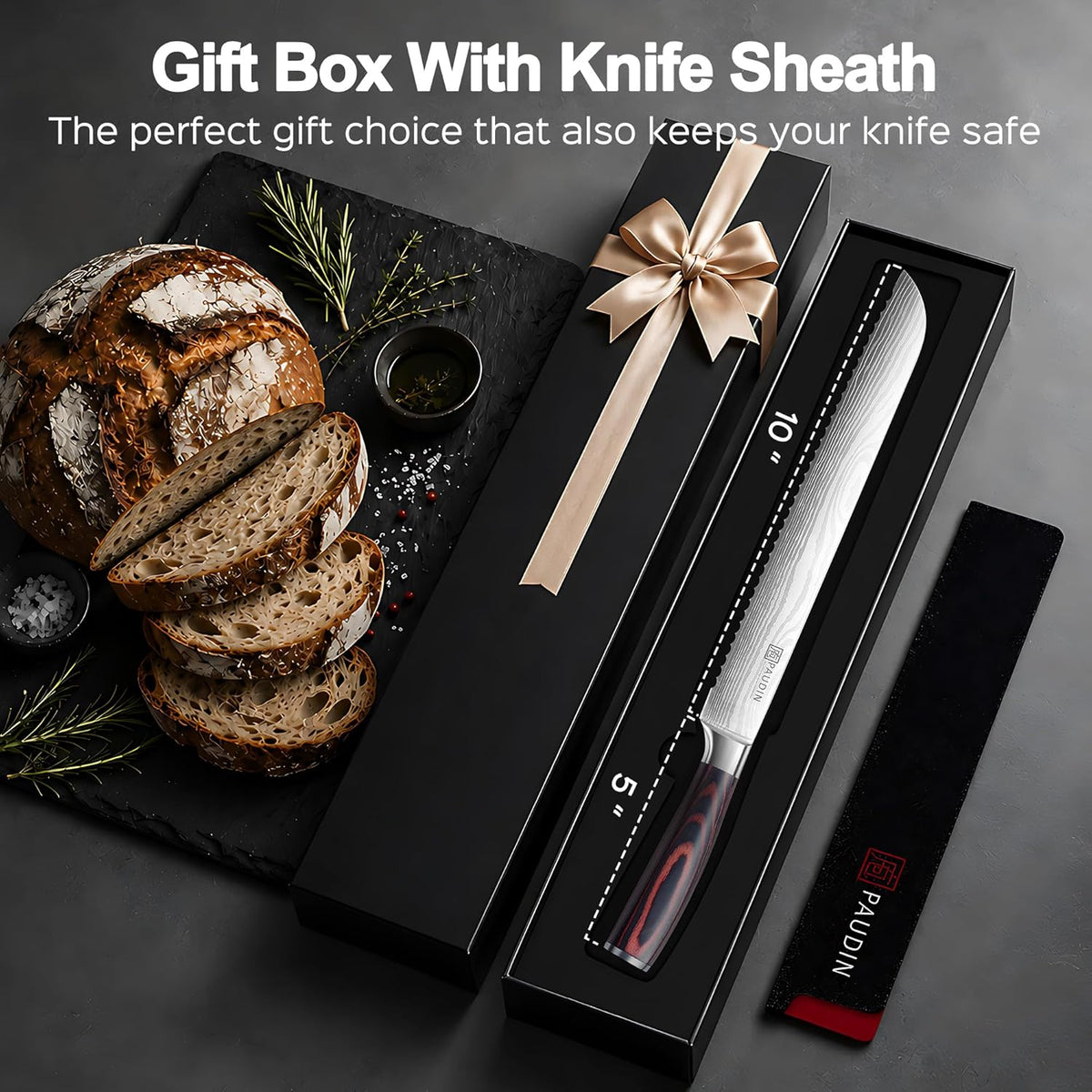 Boning Knife 6 Inch, Super Sharp Fillet Knife, German High Carbon Stainless Steel Deboning Knives, Professional Boning Knives for Meat Poultry Chicken, Pakkawood Handle with Gift Box