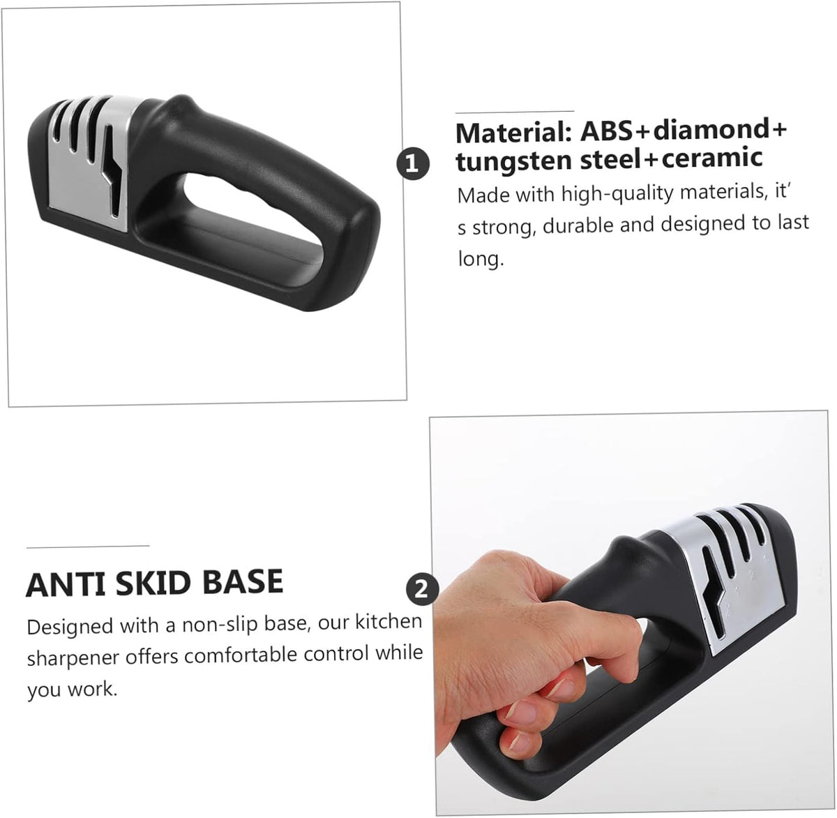 Quick Knife Sharpening Tool 4-segment Handheld Knife Sharpener Safe for Long Time Use Knives Scissors Left/right Hand Friendly