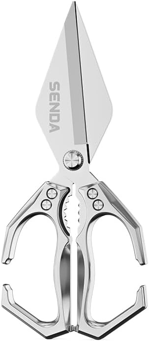 Heavy Duty Stainless Steel Kitchen Scissors, Multi-functional Poultry Shears, Ultra Sharp Easy to Clean Meat Scissors for Chicken, Bone, Meat, Fish, Vegetables & Fruits (A)