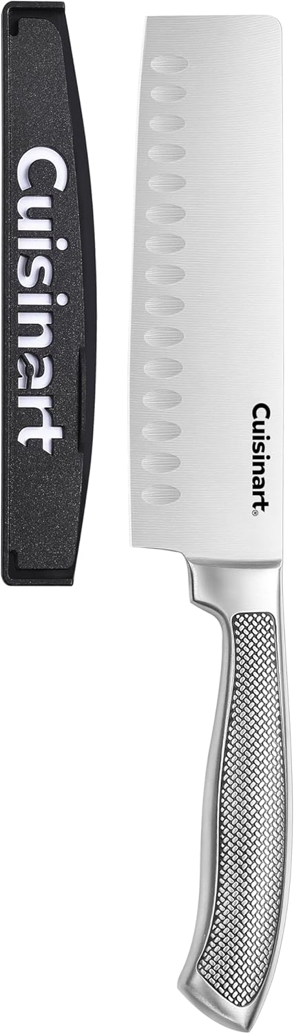 Cuisinart 7" Stainless Steel Nakiri Knife and Blade Guard, Graphix Collection