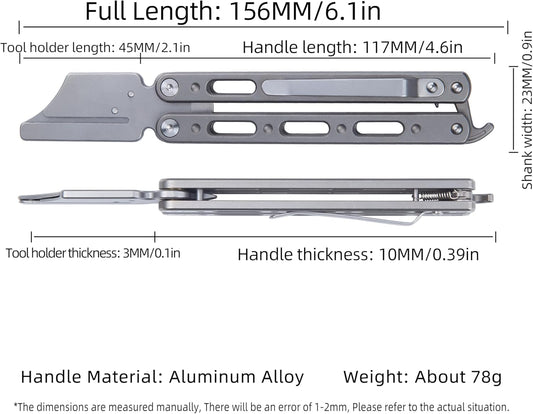 Titanium Utility Knife with Clip Mini Pry Bar EDC Box Cutter Flipper Pocket Knife For Outdoor