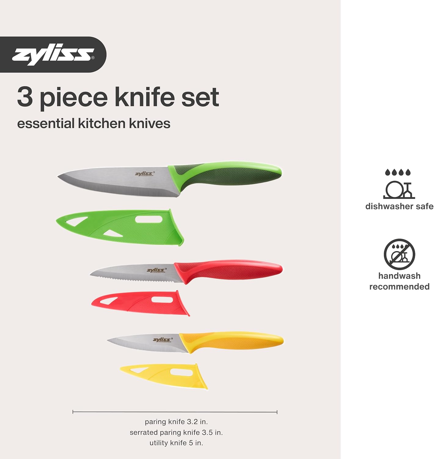 ZYLISS 2-Piece Paring Knife Set with Sheath Covers