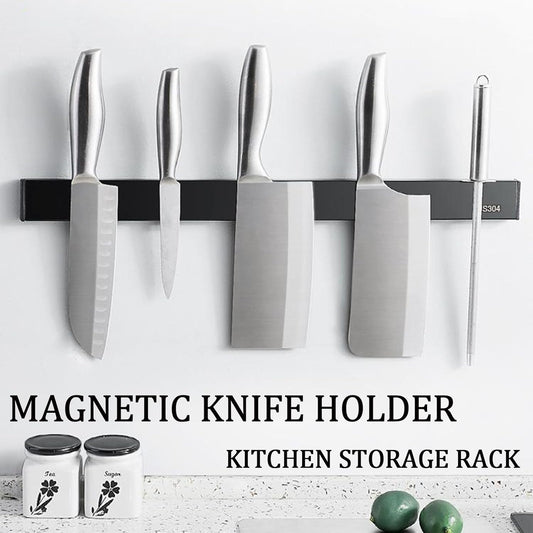 Magnetic Knife Holder for Wall, 12" Magnetic Knife Strips, Stainless Steel Magnetic Bar as a Knife Holder, Magnetic Strip for Knives for Kitchen Utensil Organizer (Silver, 12 Inch)
