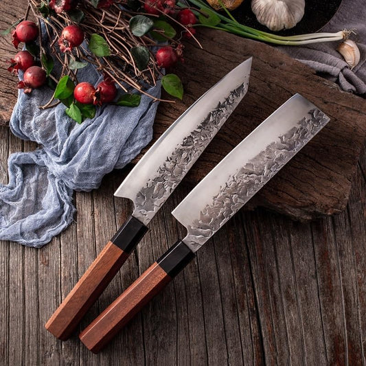 Meat Cleaver,Cleaver Knife, 8 Inch Kiritsuke Knife Octagon Handle Japanese Gyuto Knives Kitchen Chef Pro Sharp Blade Salmon Tool (Color : Nakiri knife)