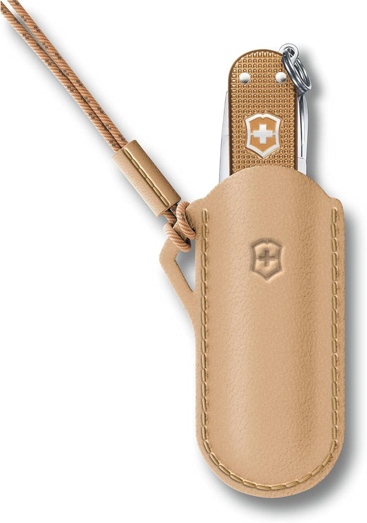 Victorinox Leather Pouch for Swiss Army Knives, Beige Wet Sand