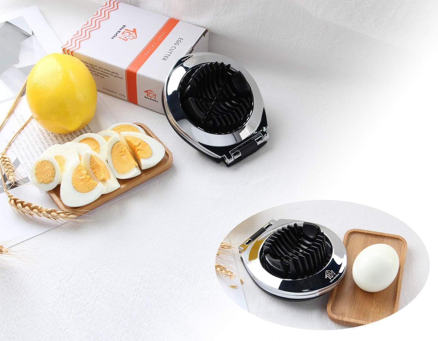Multi Function Stainless Steel Egg Slicer Hard Boiled Eggs Dishwasher Safe Heavy Duty Egg Cutter Kitchen Helper