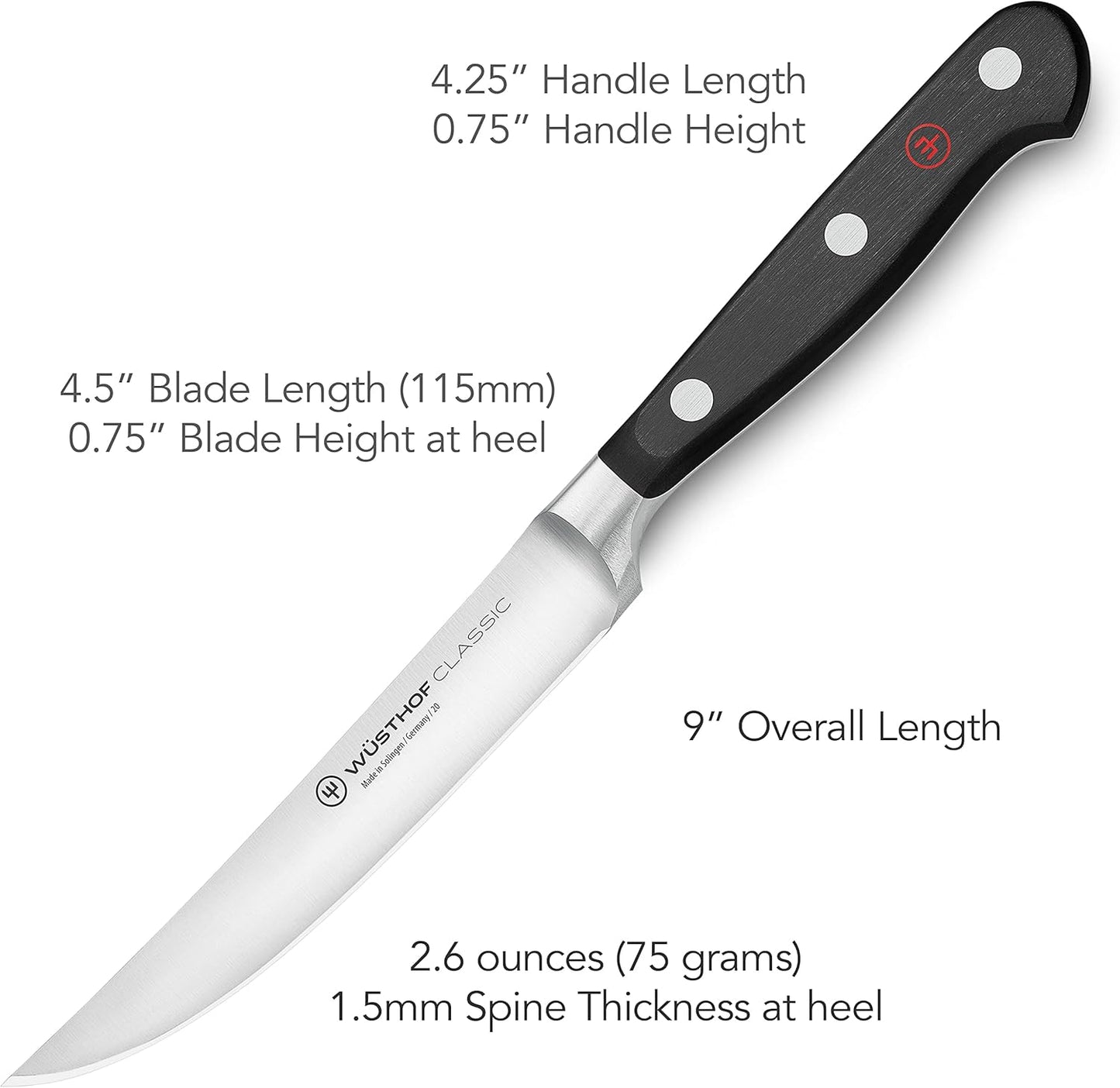 Wusthof Classic Steak Knife Set with Wood Case (6 Piece)