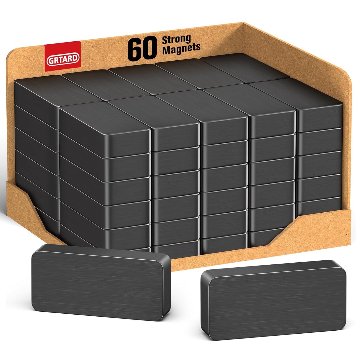 Grtard 12 Pack Heavy Duty Ceramic Magnets Strong, 1 7/8" x 7/8" x 3/8" Rectangular Ferrite Industrial Magnets, Grade 8, Black Ceramic Blocks Magnet for Crafts, DIY, Science, Fridge, Hanging Tools