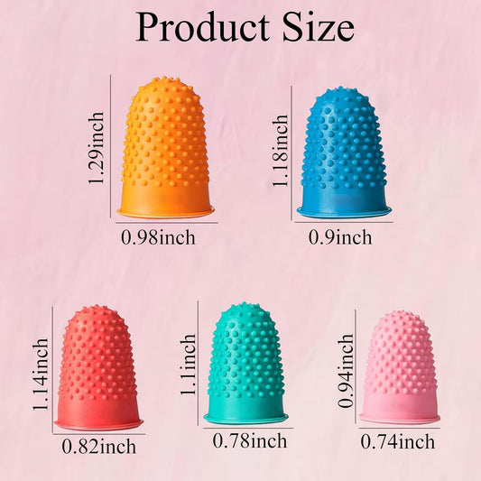 30 Pieces Rubber Thimble Finger Guards, Durable Silicone Finger Tips Protector for Sewing Quilting Knitting Embroidery Crafts Paperwork Carving