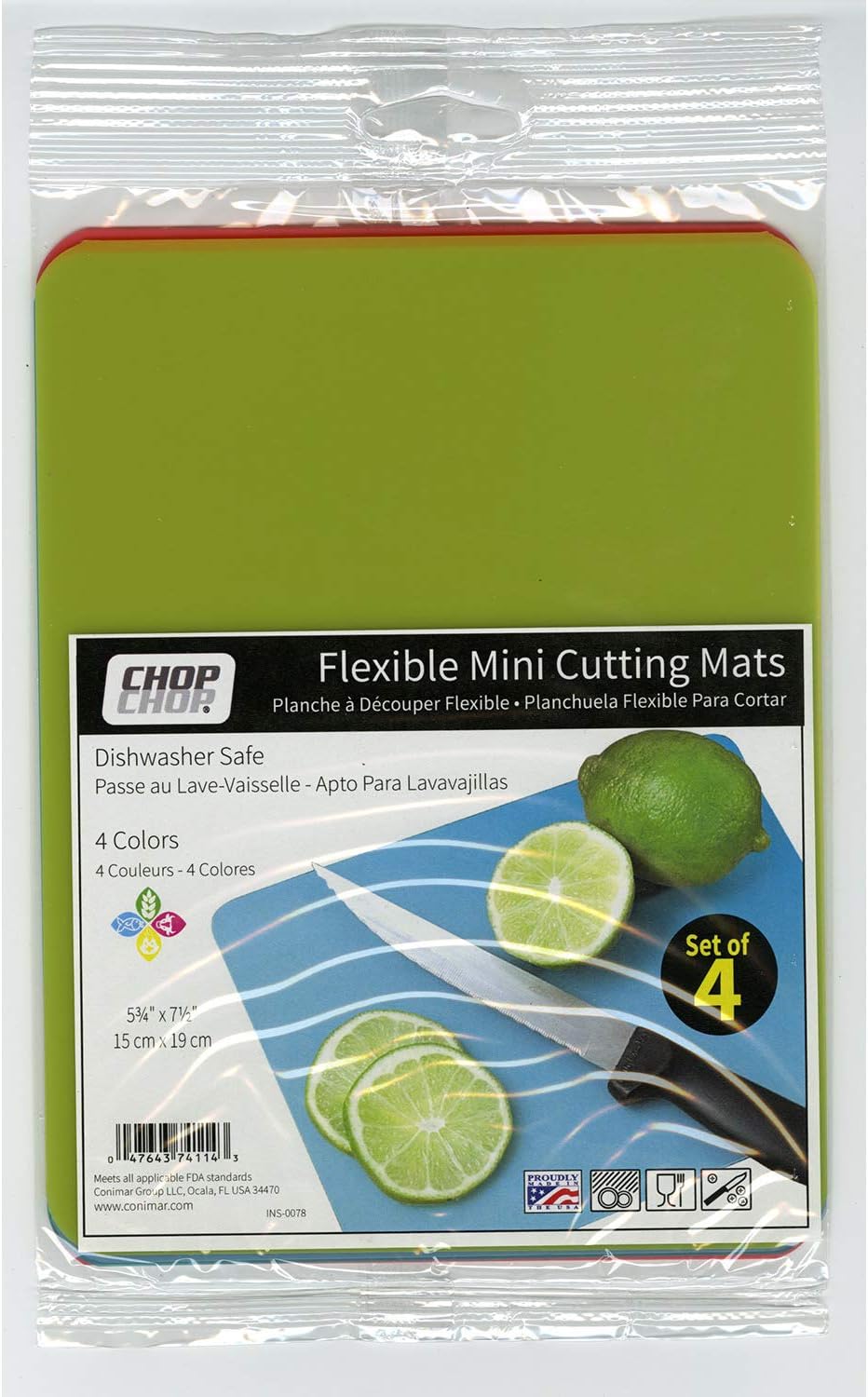 CounterArt Flex Cutting Mat, Mini, Assorted, Set of 4
