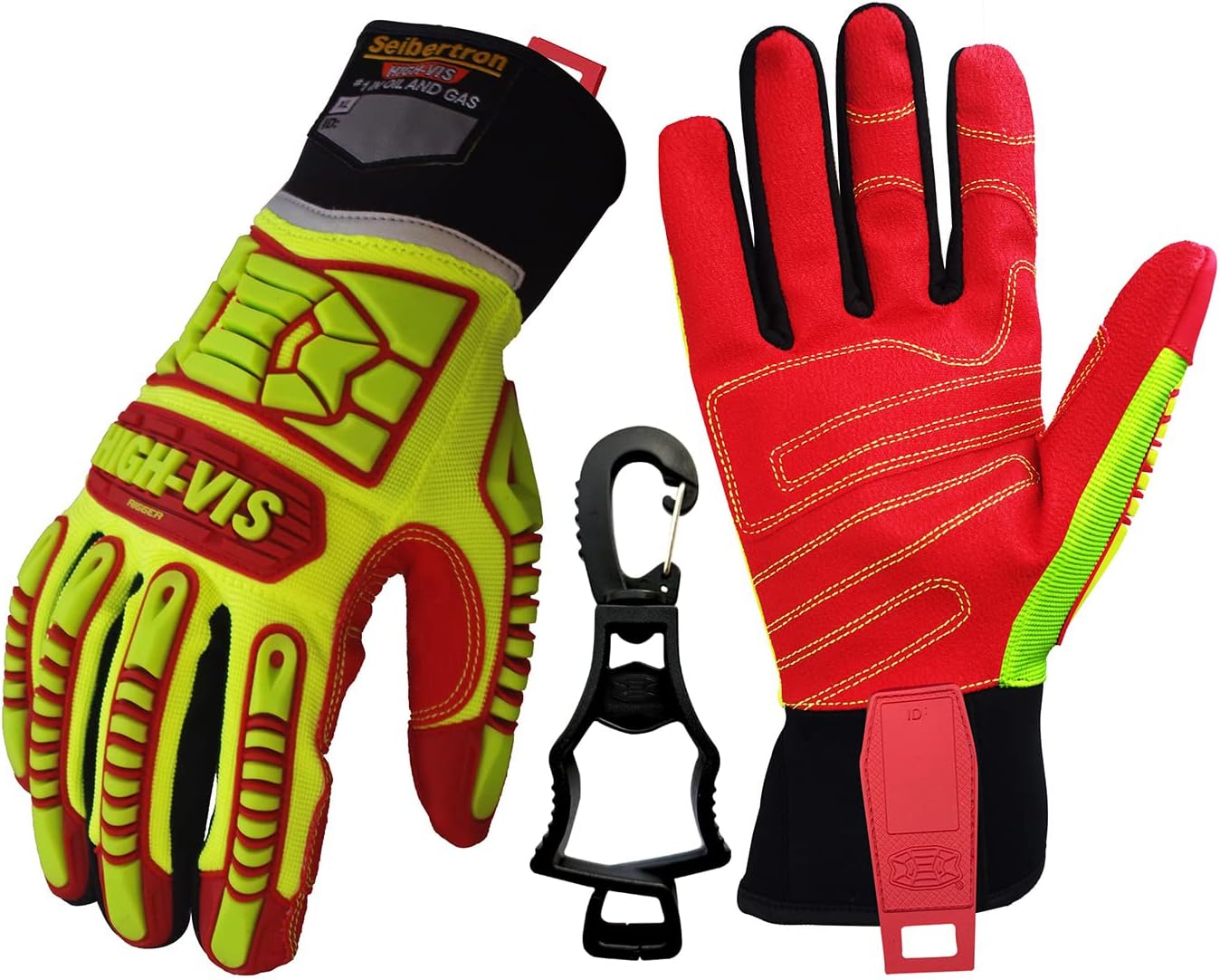 Seibertron High-Vis Series Cut Resistant Reducing Anti-Impact Mechanics Heavy Duty Safety Rescue Oil and Gas Gloves