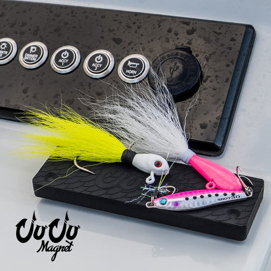 Juju Fishing Magnet | Oversized Magnet for Fishing Magnetic Tackle Storage, Lures, Pliers, Gun Holder | Used on Boats, Filet Table, Trucks (Gray)