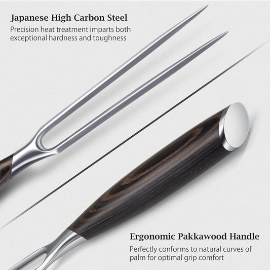 HOSHANHO Carving Slicing Knife, 12 Inch Japanese High Carbon Steel Brisket Knife with Ergonomic Pakkawood Handle, Razor Sharp Curved Butcher Breaking Knives for Meat Cutting