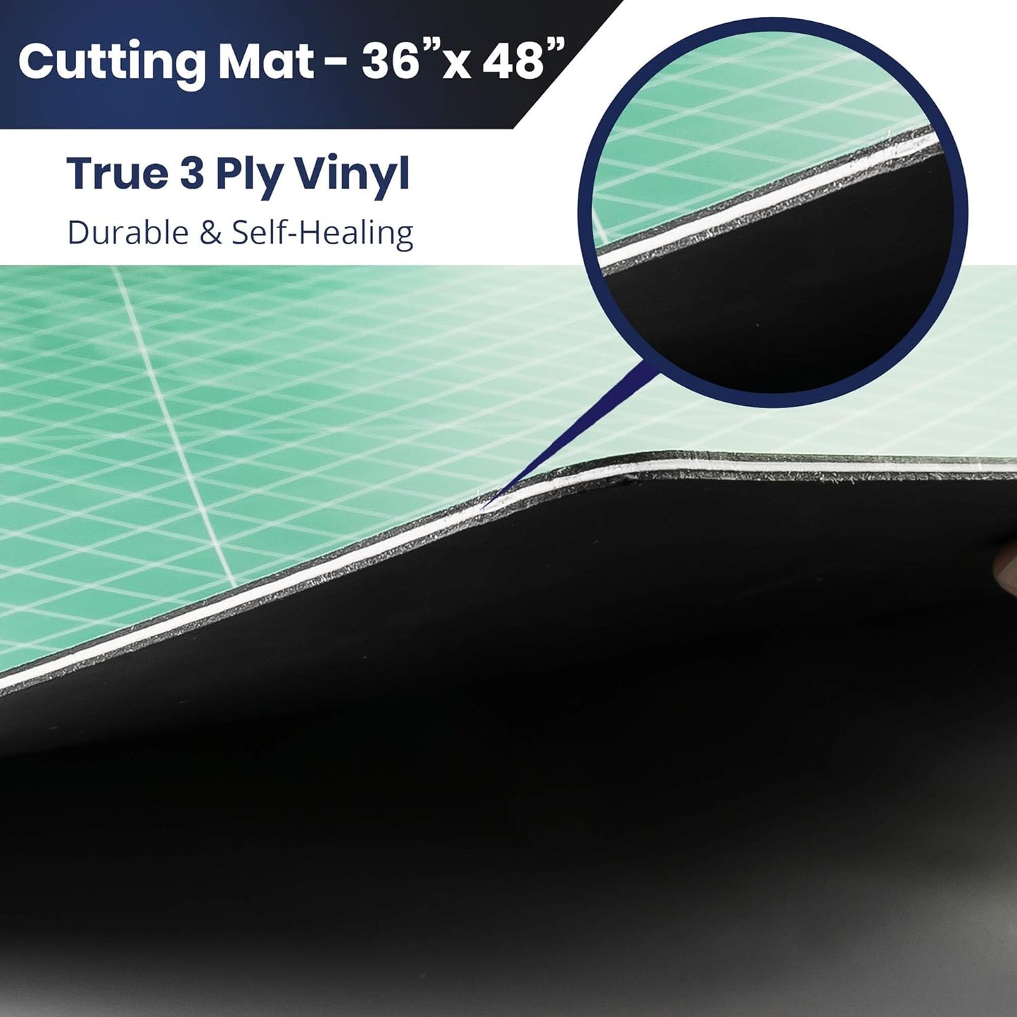 Pacific Arc Double Sided Self Healing Cutting Mat - Thick and Durable Vinyl Rotary Cutting Mat for Sewing & Scrapbook Paper Cutting Mat (09"x 12")