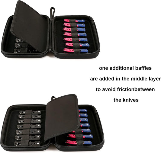 Pocket Knife Display Case with 14 Slots, Knife Case, Folding Knife Holder Organizer, Butterfly Knife Storage Carrier, Knives Collection Protector for Survival Tactical Outdoor EDC Mini Knife