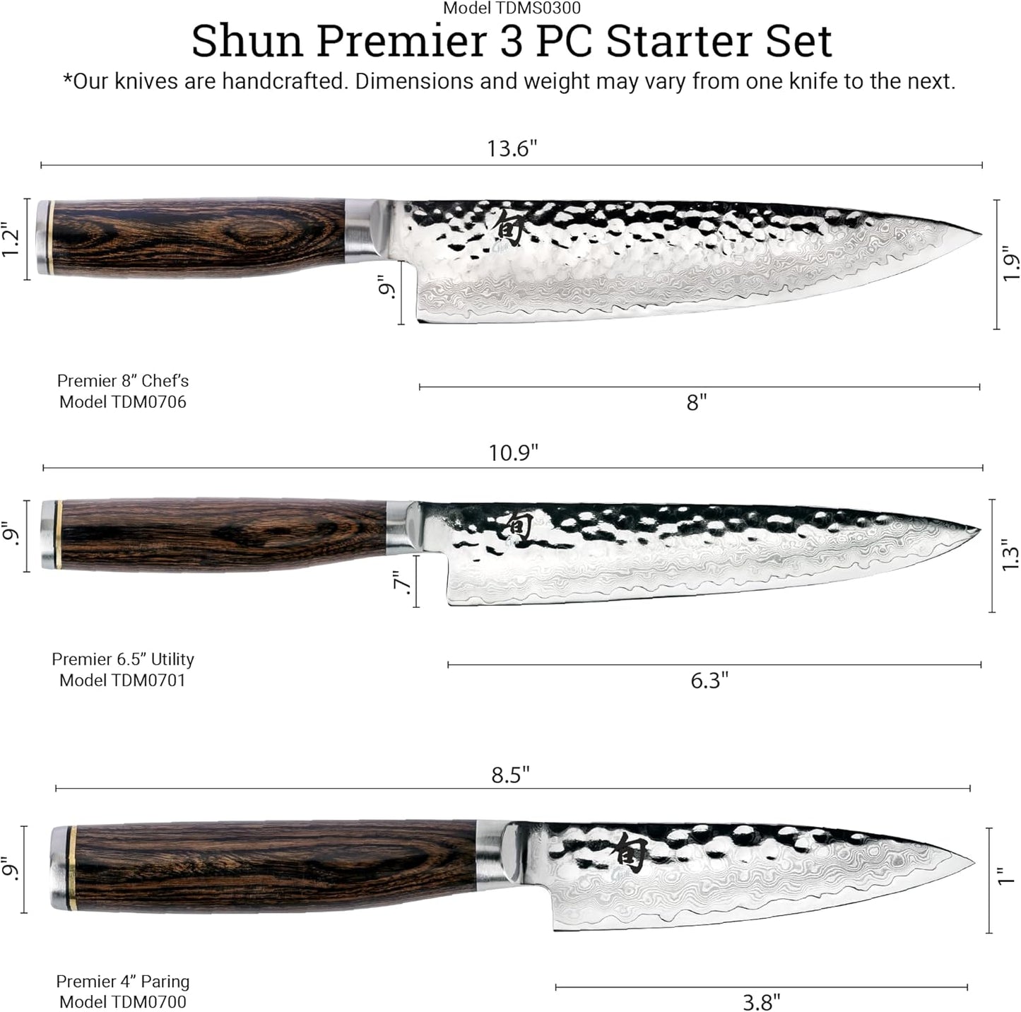 Shun Premier 3 Pc Starter Knife Boxed Set