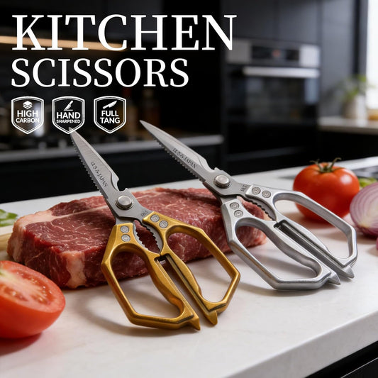 Kitchen Scissors Set 2PCS, Heavy Duty Poultry Shears All Purpose, Japanese Kitchen Shear for Food Meat Cutting Scissor, Chicken Shears, Cooking Scissors Gifts for Men Women