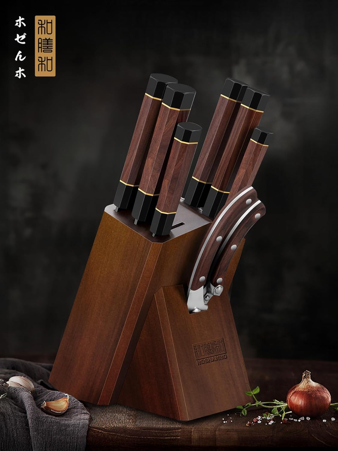 HOSHANHO 5 Pieces Knife Set, Japanese High Carbon Steel Kitchen Knife Sets, Professional Ultra Sharp Chef Knives Set with Ergonomic Rosewood Handle