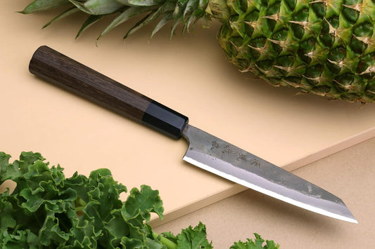 Yoshihiro Aogami Super Blue High Carbon Kurouchi Petty Kiritsuke Utility Knife (6'' (150mm) & No Saya)