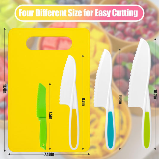 23 PCS Kids Cooking Sets, Kitchen Tools for Toddlers' Real Cooking, Kids Kitchen Knife Set with Cutting Board Kid Safe Knives Peeler Sandwich Cutters Crinkle Cutter, for Girls Boys