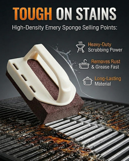 Magic Cleaning Sponge for Pots and Pans Emery Rust Eraser Nano Carborundum Scrubber Pad Kitchen Remover Brush Stainless Steel Household Bathroom Shower Supplies Bottom Stubborn Grease Wipe
